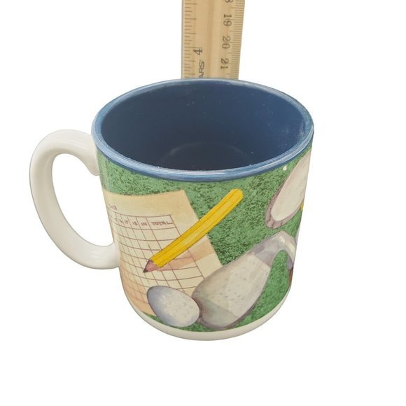 VTG Golf Themed Coffee Mugs Cup‎ 1992 Potpourri Golf's My Game Blue Inside - Picture 4 of 6
